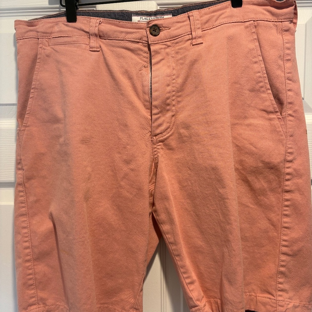 Flag & Anthem Cotton Pink / Salmon Bermuda Shorts Men's Size 34 Preppy / Golf